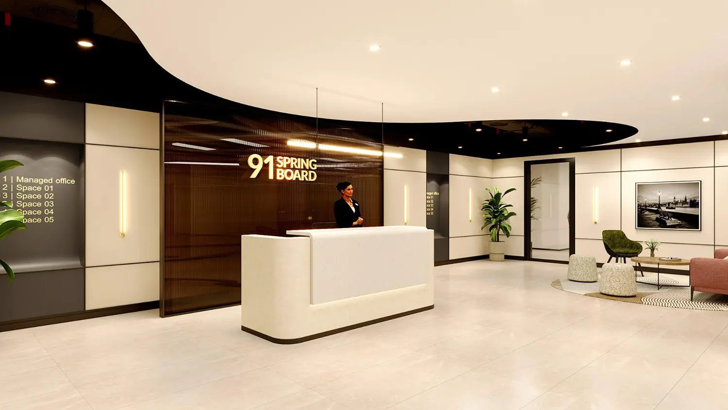 Reception lobby of the business centre housing the NextGen Events Group office